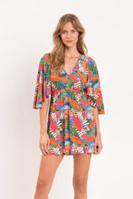 Laad de afbeelding in de Gallery-viewer, Model Front: Rio De Sol Mini Dress Jungle Mini Dress