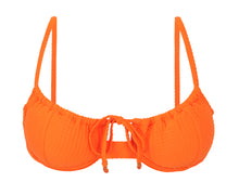 Laad de afbeelding in de Gallery-viewer, Product Front: Rio De Sol Top Top Dots-Orange Balconet-Tie