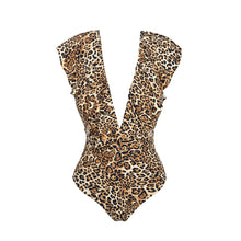 Laad de afbeelding in de Gallery-viewer, Product Front: Rio De Sol One-Piece Leopardo Frill