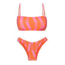 Laad de afbeelding in de Gallery-viewer, Product Front: Rio De Sol Set Set Sunrise Bandeau-Reto High-Leg