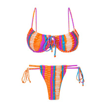 Laad de afbeelding in de Gallery-viewer, Product Front: Rio De Sol Set Set Stripes Balconet-Tie Pipa
