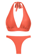 Laad de afbeelding in de Gallery-viewer, Product Front: Rio De Sol Set Set Light-Peach Halter-Cos Leblon-Fio