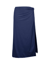Laad de afbeelding in de Gallery-viewer, Product Front: Rio De Sol Beach Skirt Navy Long-Skirt-Knot