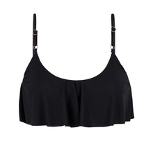 Laad de afbeelding in de Gallery-viewer, Product Front: Rio De Sol Top Top Leopardo Black Babado