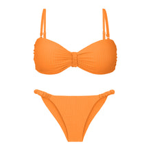 Laad de afbeelding in de Gallery-viewer, Product Front: Rio De Sol Set Set Dots-Mango Bandeau-Crispy Cheeky-Crispy