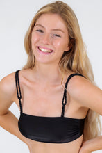 Laad de afbeelding in de Gallery-viewer, Gallery: Rio De Sol Top Top Shimmer-Black Bandeau-Reto