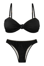 Laad de afbeelding in de Gallery-viewer, Product Front: Rio De Sol Set Set Shimmer-Black Bandeau-Joy Essential