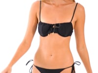 Laad en speel video af in Gallery-viewer, Video: Rio De Sol Top Top Shimmer-Black Balconet-Tie