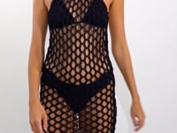 Laad en speel video af in Gallery-viewer, Video: Rio De Sol Midi Dress Black Serena Dress