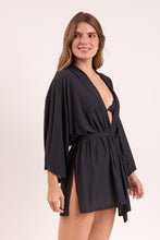 Laad de afbeelding in de Gallery-viewer, Image 03: Rio De Sol Kaftans / Cover Ups Black Kimono