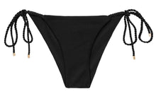 Laad de afbeelding in de Gallery-viewer, Product Front: Rio De Sol Bottom Bottom Shimmer-Black Cheeky-Rope