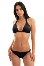 Laad de afbeelding in de Gallery-viewer, Model Front: Rio De Sol Bottom Calcinha Ambra Mel Preto