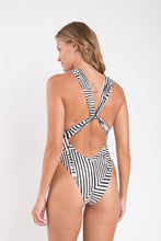 Laad de afbeelding in de Gallery-viewer, Model Back: Rio De Sol One-Piece Collage Riviera