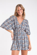 Laad de afbeelding in de Gallery-viewer, Gallery: Rio De Sol Mini Dress Ikat Mini Dress
