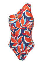 Laad de afbeelding in de Gallery-viewer, Product Front: Rio De Sol One-Piece Leaves Santorini