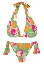 Laad de afbeelding in de Gallery-viewer, Product Front: Rio De Sol Set Set Green-Bloom Halter-Double Italy