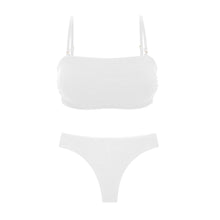 Laad de afbeelding in de Gallery-viewer, Product Front: Rio De Sol Set Set Sand-White Bandeau-Reto Nice-Fio