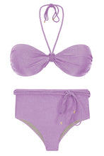 Laad de afbeelding in de Gallery-viewer, Product Front: Rio De Sol Set Set Shimmer-Harmonia Twist Belted-High-Waist