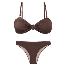 Laad de afbeelding in de Gallery-viewer, Product Front: Rio De Sol Set Set Shimmer-Coffee Bandeau-Joy Essential

