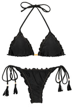 Laad de afbeelding in de Gallery-viewer, Product Front: Rio De Sol Set Set Shimmer-Black Frufru-Fio
