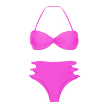 Laad de afbeelding in de Gallery-viewer, Product Front: Rio De Sol Set Set Vita-Pink Twist Highwaist-Spin
