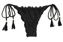 Laad de afbeelding in de Gallery-viewer, Product Front: Rio De Sol Bottom Bottom Shimmer-Black Frufru-Fio
