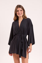 Laad de afbeelding in de Gallery-viewer, Gallery: Rio De Sol Kaftans / Cover Ups Black Kimono

