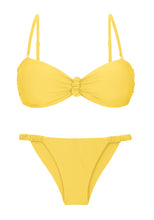 Laad de afbeelding in de Gallery-viewer, Product Front: Rio De Sol Set Set Amarelo Bandeau-Crispy Cheeky-Crispy
