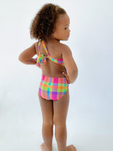 Laad de afbeelding in de Gallery-viewer, Model Back: Rio De Sol Girl's One-Piece Tulip-Garden Santorini-Kids
