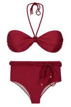 Laad de afbeelding in de Gallery-viewer, Product Front: Rio De Sol Set Set Shimmer-Divino Twist Belted-High-Waist
