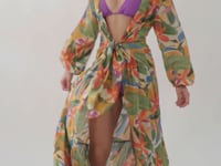 Laad en speel video af in Gallery-viewer, Tropical Long Dress Verona
