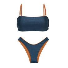 Laad de afbeelding in de Gallery-viewer, Product Back: Rio De Sol Set Set Nocciola Bandeau-Reto High-Leg
