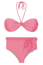 Laad de afbeelding in de Gallery-viewer, Product Front: Rio De Sol Set Set Shimmer-Confetti Twist Belted-High-Waist
