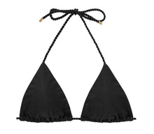 Laad de afbeelding in de Gallery-viewer, Product Front: Rio De Sol Top Top Shimmer-Black Tri-Rope
