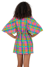 Laad de afbeelding in de Gallery-viewer, Model Back: Rio De Sol Mini Dress Tulip-Garden Mini Dress
