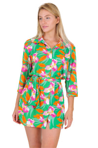 Groene Bloom Chemise