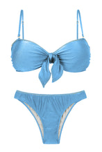 Laad de afbeelding in de Gallery-viewer, Set Shimmer-Baltic-Sea Bandeau-Knot Essential
